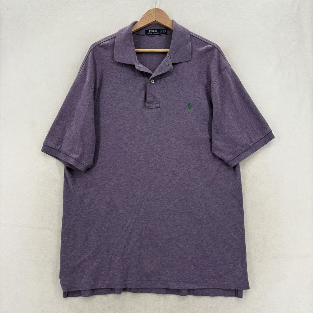 Polo Ralph Lauren Polo Shirt Mens LT Purple Jersey Big Tall Pony Logo Casual